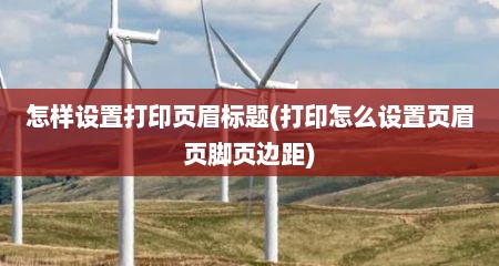 怎样设置打印页眉标题(打印怎么设置页眉页脚页边距)
