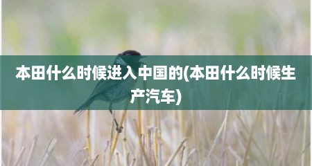 本田什么时候进入中国的(本田什么时候生产汽车)