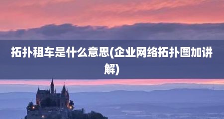 拓扑租车是什么意思(企业网络拓扑图加讲解)