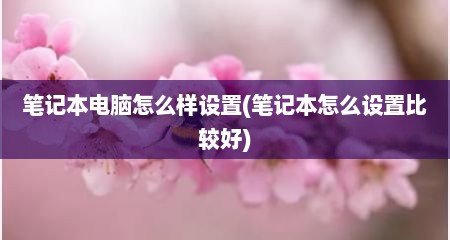 笔记本电脑怎么样设置(笔记本怎么设置比较好)