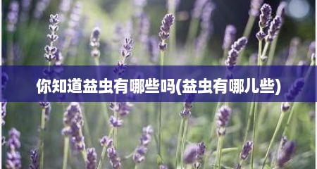 你知道益虫有哪些吗(益虫有哪儿些)