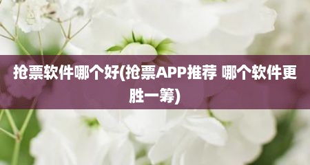 抢票软件哪个好(抢票APP推荐 哪个软件十分胜一筹)