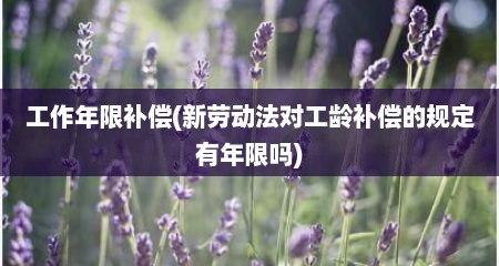 工作年限补偿(新劳动法对工龄补偿的规定有年限吗)