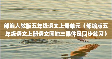 部编人教版五年级语文上册单元（部编版五年级语文上册语文园地三课件及同步练习）
