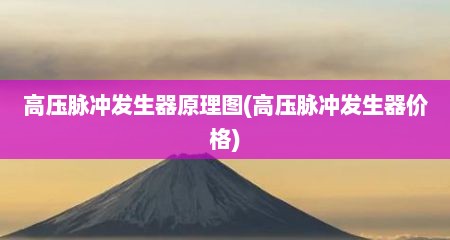 高压脉冲发生器原理图(高压脉冲发生器价格)