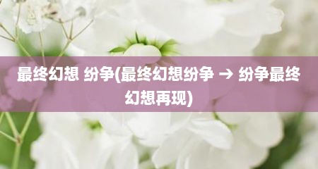 最终幻想 纷争(最终幻想纷争 → 纷争最终幻想再现)