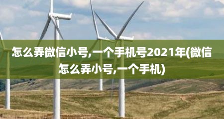 怎么弄微信小号,一个手机号2021年(微信怎么弄小号,一个手机)