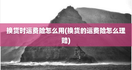 换货时运费险怎么用(换货的运费险怎么理赔)