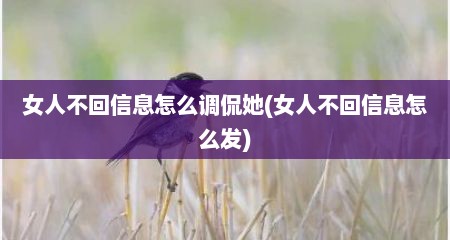 女人不回信息怎么调侃她(女人不回信息怎么发)