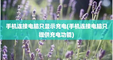 手机连接电脑只显示充电(手机连接电脑只提供充电功能)