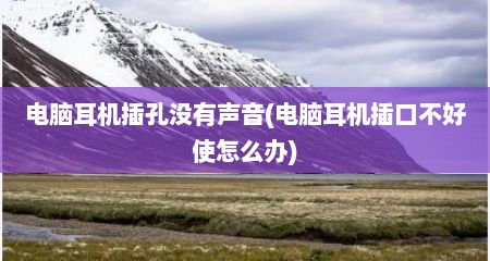 电脑耳机插孔没有声音(电脑耳机插口不好使怎么办)
