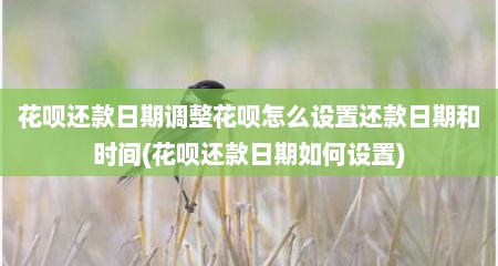 花呗还款日期调整花呗怎么设置还款日期和时间(花呗还款日期如何设置)