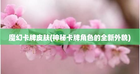 魔幻卡牌皮肤(神秘卡牌角色的全新外貌)