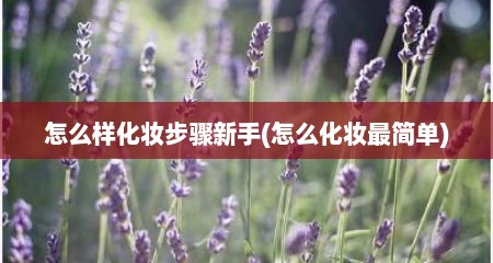 怎么样化妆步骤新手(怎么化妆最简单)