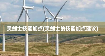 灵剑士技能加点(灵剑士的技能加点建议)
