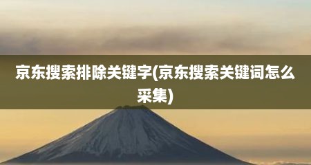 京东搜索排除关键字(京东搜索关键词怎么采集)