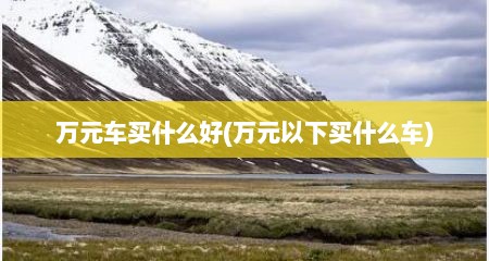 万元车买什么好(万元以下买什么车)