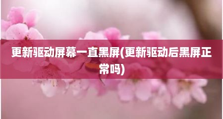 更新驱动屏幕一直黑屏(更新驱动后黑屏正常吗)