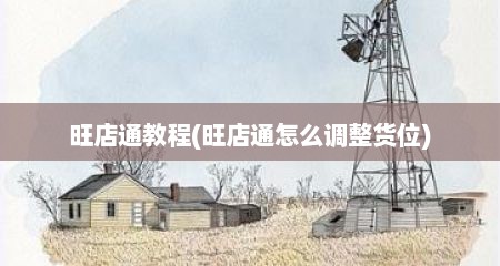 旺店通教程(旺店通怎么调整货位)