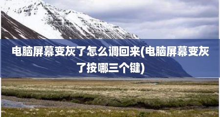 电脑屏幕变灰了怎么调回来(电脑屏幕变灰了按哪三个键)