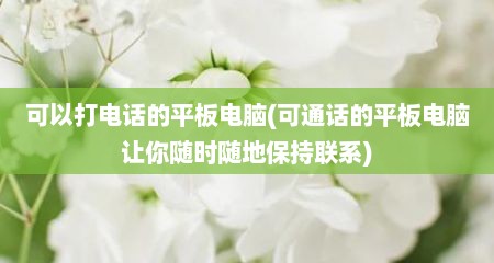 可以打电话的平板电脑(可通话的平板电脑让你随时随地保持联系)