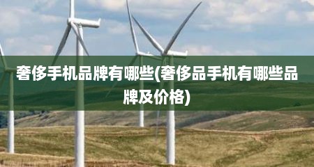 奢侈手机品牌有哪些(奢侈品手机有哪些品牌及价格)