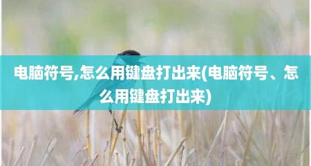 电脑符号,怎么用键盘打出来(电脑符号、怎么用键盘打出来)