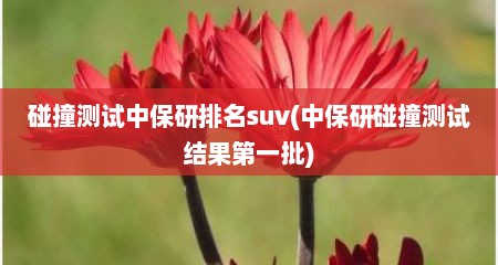 碰撞测试中保研排名suv(中保研碰撞测试结果第一批)