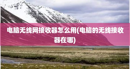 电脑无线网接收器怎么用(电脑的无线接收器在哪)