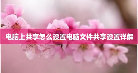 电脑上共享怎么设置电脑文件共享设置详解