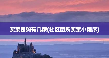 买菜团购有几家(社区团购买菜小程序)