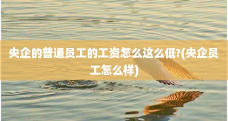 央企的普通员工的工资怎么这么低?(央企员工怎么样)
