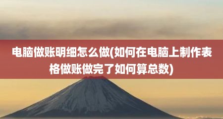 电脑做账明细怎么做(如何在电脑上制作表格做账做完了如何算总数)