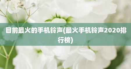 目前最火的手机铃声(最火手机铃声2020排行榜)