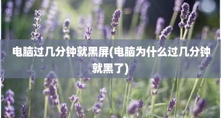 电脑过几分钟就黑屏(电脑为什么过几分钟就黑了)