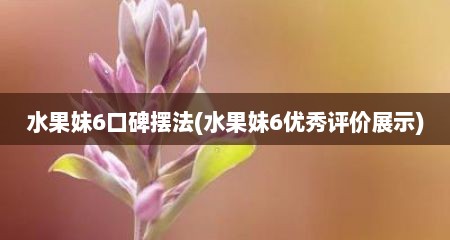 水果妹6口碑摆法(水果妹6优秀评价展示)