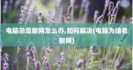 电脑总是断网怎么办,如何解决(电脑为啥老断网)