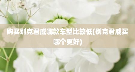 购买别克君威哪款车型比较低(别克君威买哪个更好)