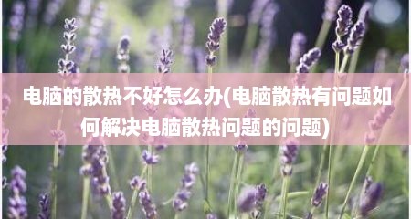 电脑的散热不好怎么办(电脑散热有问题如何解决电脑散热问题的问题)