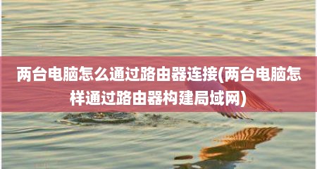 两台电脑怎么通过路由器连接(两台电脑怎样通过路由器构建局域网)
