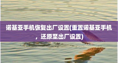诺基亚手机恢复出厂设置(重置诺基亚手机，还原至出厂设置)