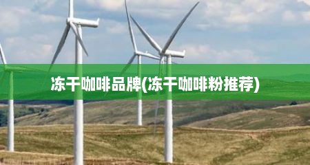 冻干咖啡品牌(冻干咖啡粉推荐)