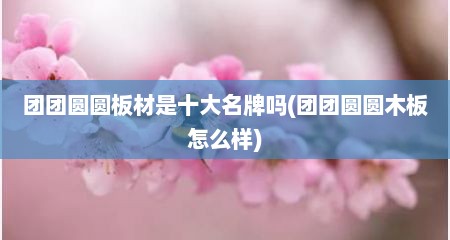 团团圆圆板材是十大名牌吗(团团圆圆木板怎么样)