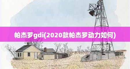 帕杰罗gdi(2020款帕杰罗动力如何)