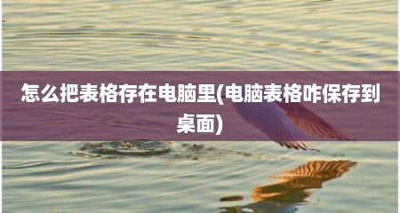 怎么把表格存在电脑里(电脑表格咋保存到桌面)