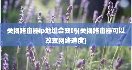 关闭路由器ip地址会变吗(关闭路由器可以改变网络速度)