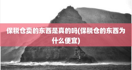 保税仓卖的东西是真的吗(保税仓的东西为什么便宜)