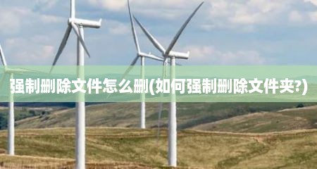 强制删除文件怎么删(如何强制删除文件夹?)