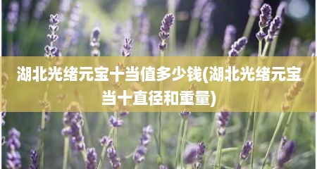 湖北光绪元宝十当值多少钱(湖北光绪元宝当十直径和重量)