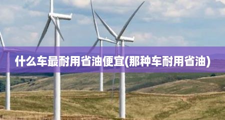 什么车最耐用省油便宜(那种车耐用省油)